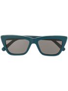 Stella Mccartney Eyewear Chain Detail Square Sunglasses - Blue