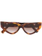 Valentino Eyewear Rockstud Tortoiseshell Cat-eye Sunglasses - Brown