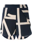 Toteme - Printed Shorts - Women - Silk - M, Blue, Silk
