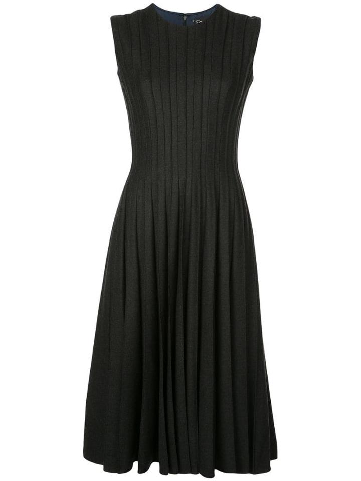 Oscar De La Renta Ribbed Midi Dress - Black