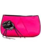 Pinko Sequin Floral Clutch - Pink & Purple