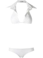 Amir Slama Triangle Bikini Set, Women's, Size: Medium, White, Elastodiene