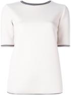 's Max Mara Contrast Trim T-shirt, Women's, Size: Large, White, Viscose/spandex/elastane