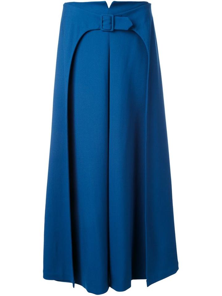 Vilshenko Belted A-line Skirt, Women's, Size: 8, Blue, Wool