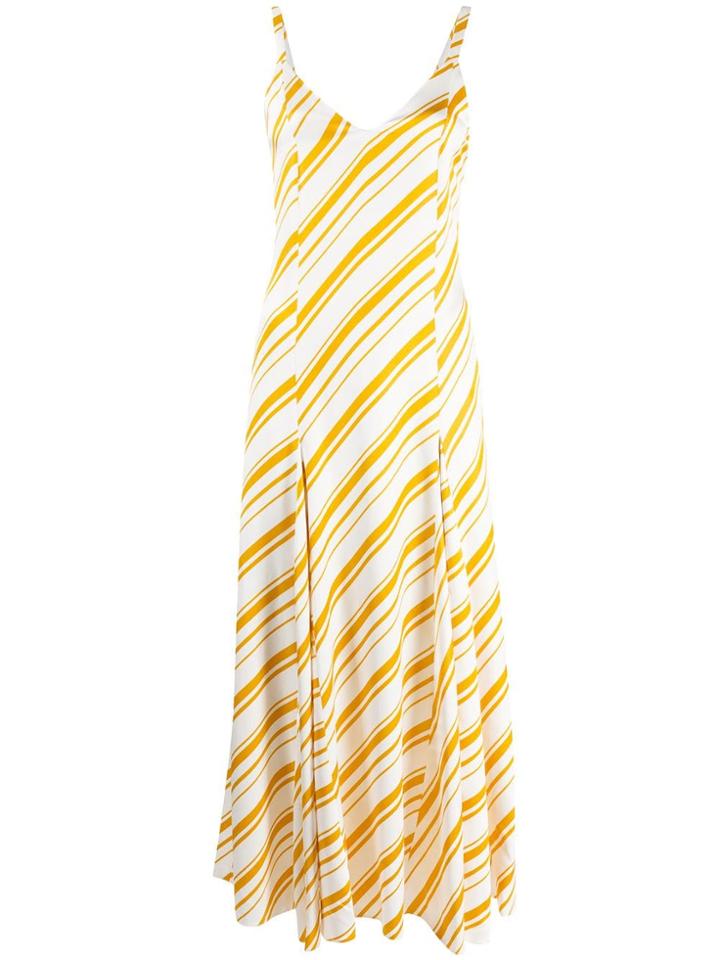 Racil Diagonal Stripe Flared Dress - White