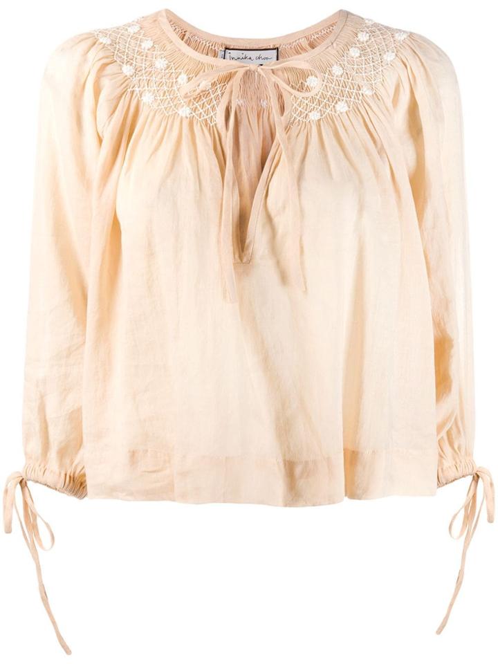 Innika Choo Daisy Smock Neck Top - Neutrals