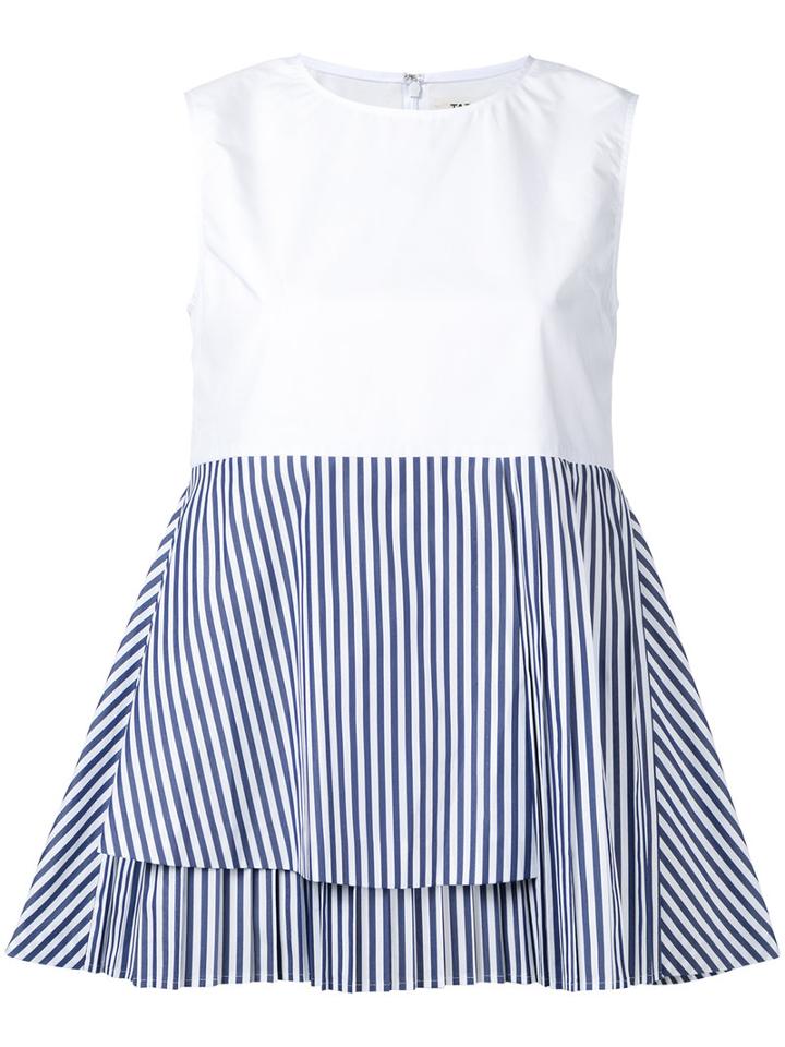 Taro Horiuchi - Layered Striped Tank Top - Women - Cotton - One Size, White, Cotton