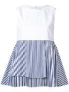 Taro Horiuchi - Layered Striped Tank Top - Women - Cotton - One Size, White, Cotton