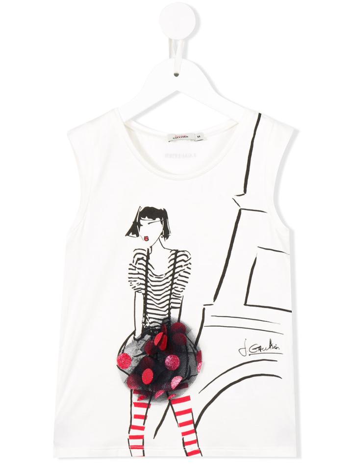 Junior Gaultier - Girl Print Top - Kids - Spandex/elastane/viscose - 6 Yrs, White