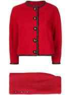 Chanel Pre-owned Chanel Cc Setup Suit Jacket Skirt - Red