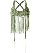 Amir Slama Fringed Bikini Top - Green