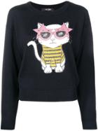 Twin-set Intarsia Cat Sweater - Black