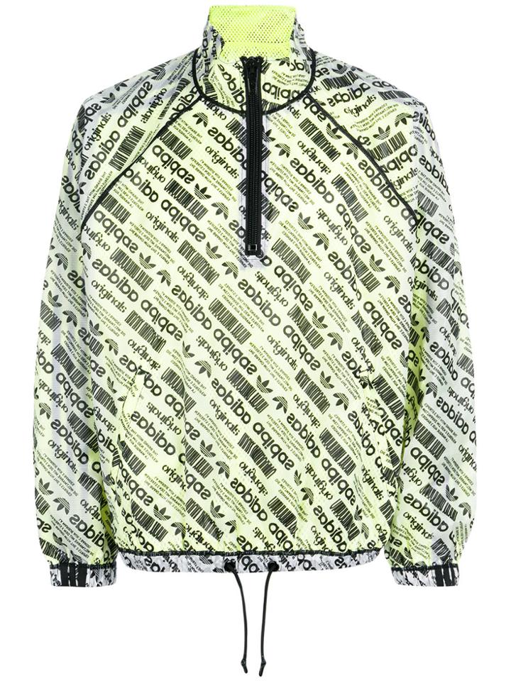 Adidas Originals By Alexander Wang Logo Print Windbreaker - White
