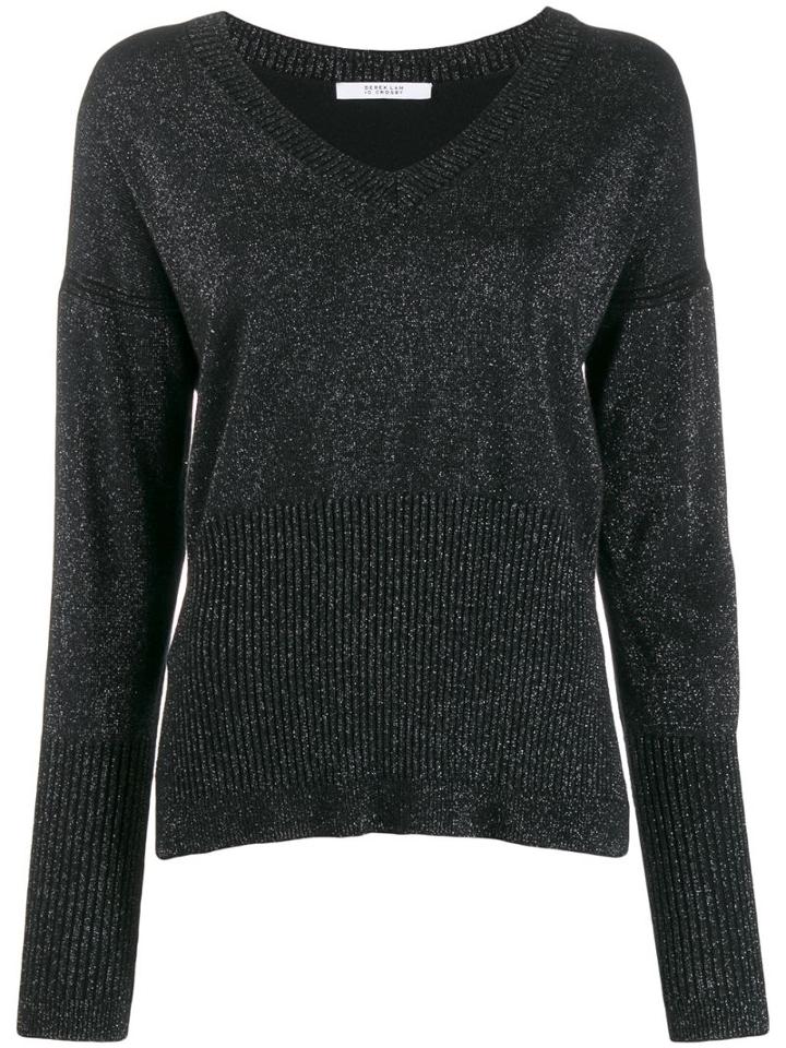 Derek Lam 10 Crosby Twilight Wool Cashmere Wooster V-neck Sweater -