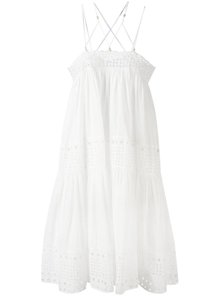 Plein Sud - Crisscross Strap Dress - Women - Cotton - 38, Women's, White, Cotton