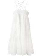 Plein Sud - Crisscross Strap Dress - Women - Cotton - 38, Women's, White, Cotton