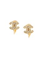 Chanel Pre-owned Cc Motif Clip-on Earrings - Gold