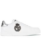 Dolce & Gabbana Portofino Crest Appliqué Neakers - White