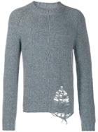 Maison Margiela Destroyed Hem Jumper - Grey