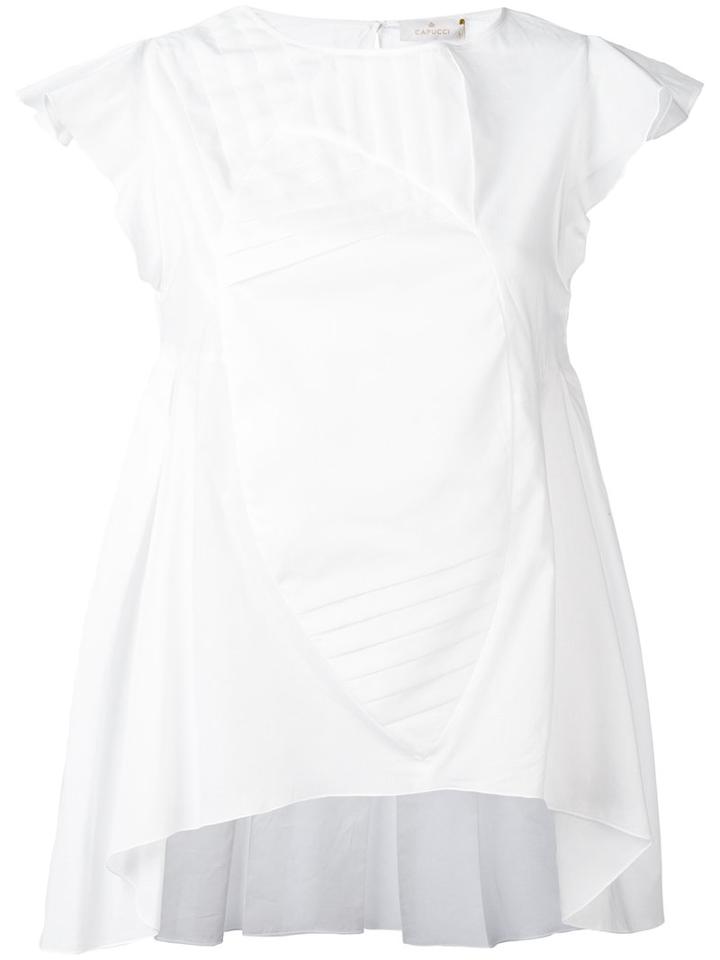 Capucci Asymmetric Origami Blouse, Women's, Size: 46, White, Cotton