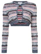 Carven Cropped Knit Cardigan - Multicolour