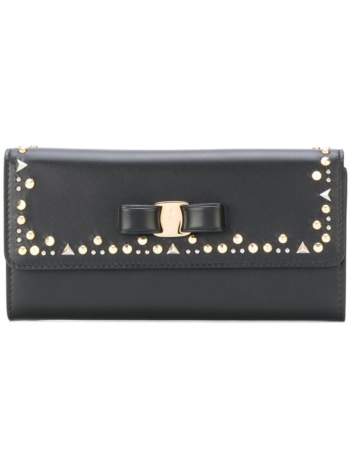 Salvatore Ferragamo Crystal-embellished Vara Continental Wallet -