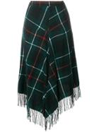 Y's Checked Tassel Detail Skirt - Green