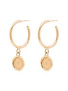 Holly Ryan Picasso Coin Drop Hoop Earrings - Gold