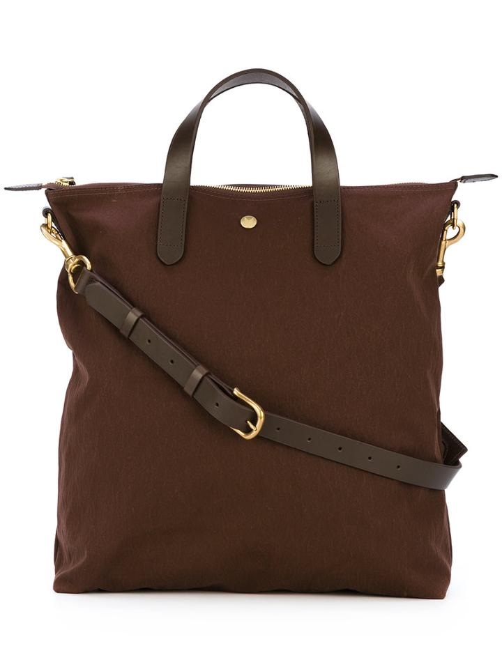 Mismo - Top Zip Shopping Bag - Men - Leather/nylon - One Size, Brown, Leather/nylon