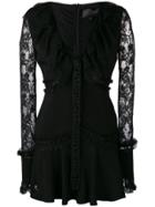 Philipp Plein Lace Panelled Mini Dress - Black