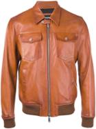 Dsquared2 - Biker Bomber Jacket - Men - Cotton/leather/polyamide/wool - 52, Brown, Cotton/leather/polyamide/wool