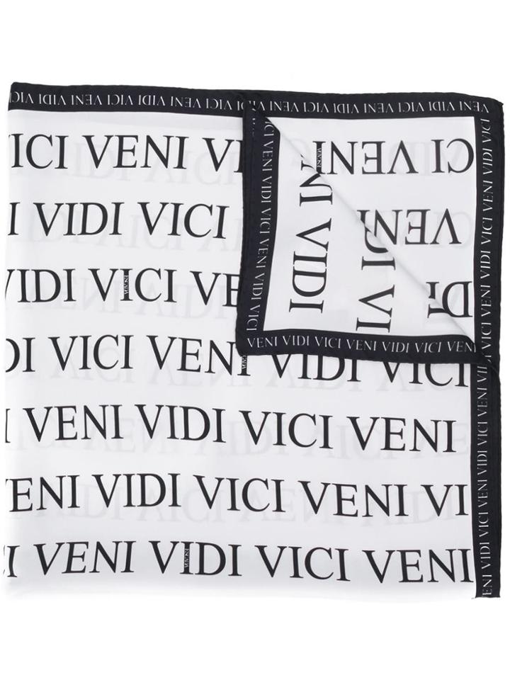 Escada Slogan Printed Scarf - Blue