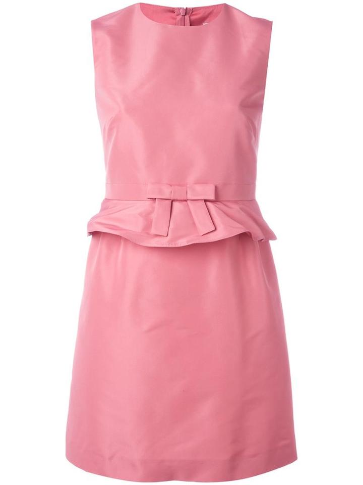 Red Valentino Ruffled Waistband Dress, Women's, Size: 44, Pink/purple, Polyester/acetate