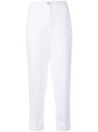 Salvatore Ferragamo Cropped Tailored Trousers - White