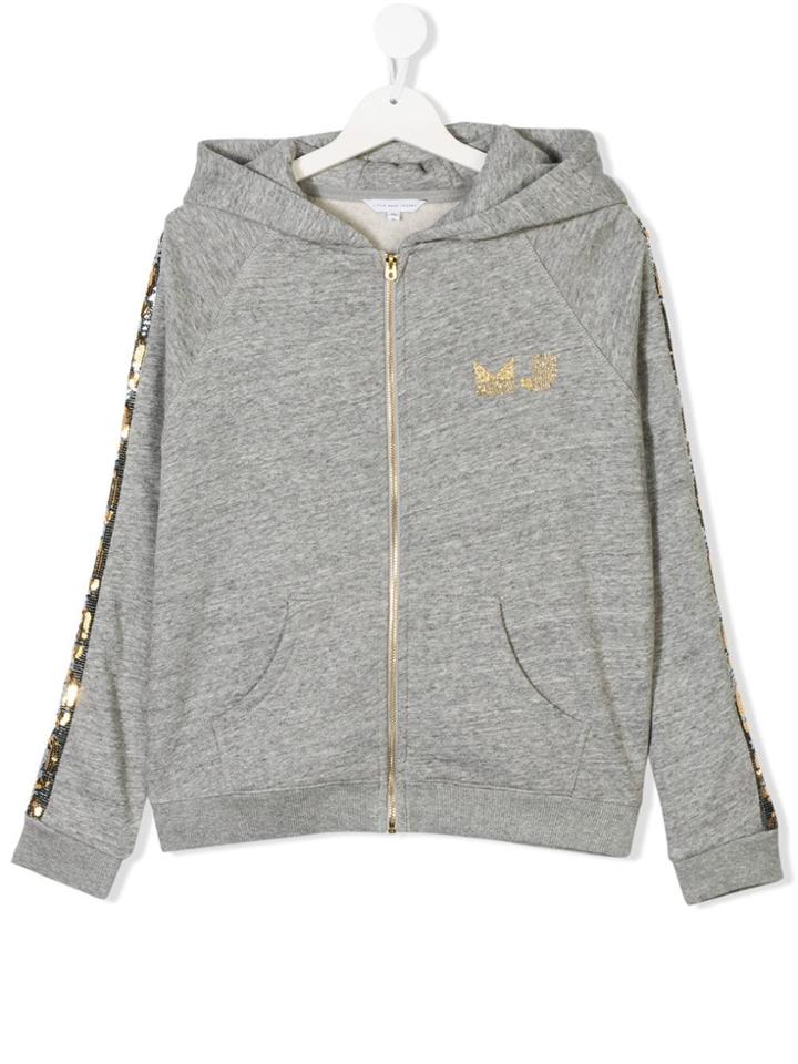 Little Marc Jacobs Teen Sequin Stripe Hoodie - Grey