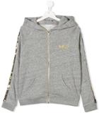 Little Marc Jacobs Teen Sequin Stripe Hoodie - Grey