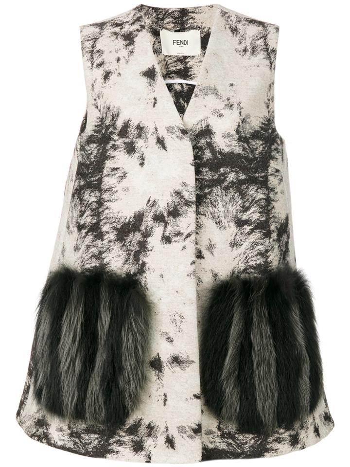 Fendi Oversized Embroidered Waistcoat - Black
