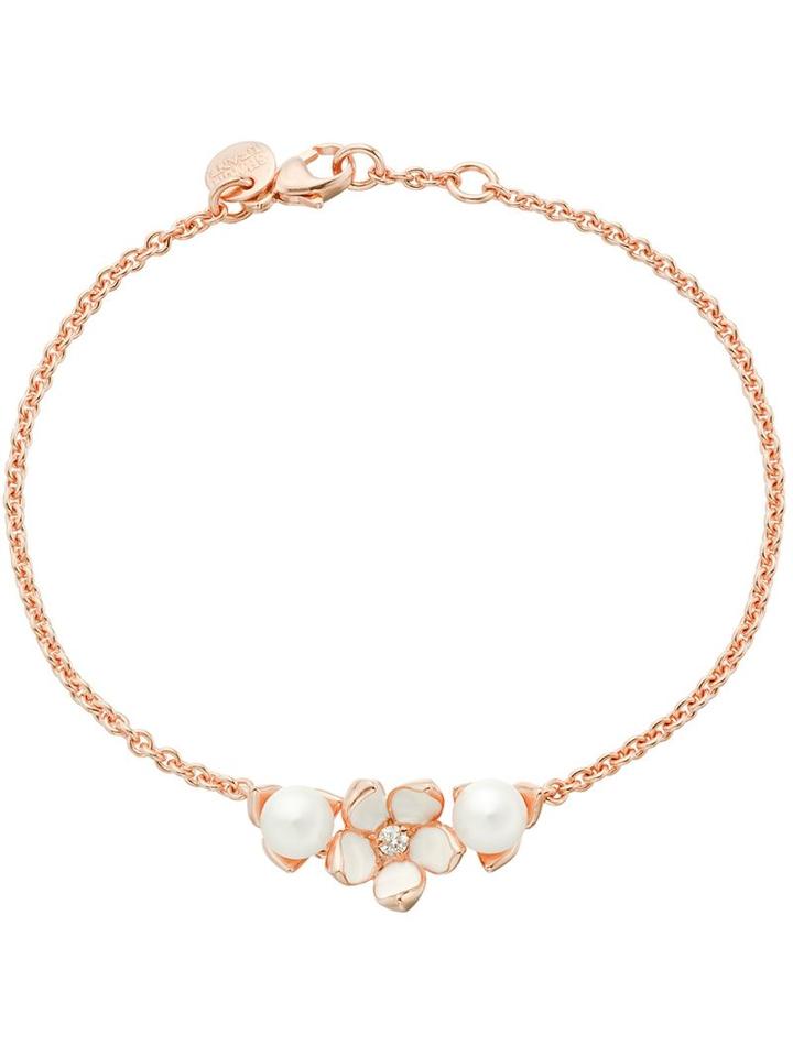 Shaun Leane Cherry Blossom Diamond Bracelet, Women's, Metallic, Gold Plated Sterling Silver/pearls/diamond