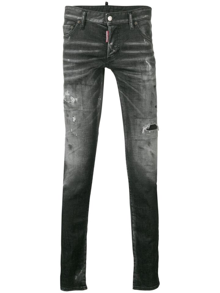 Dsquared2 Faded Distressed Jeans - Black