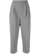 Ballsey Cropped Plaid Trousers - Black