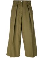 Dries Van Noten - Cropped Trousers - Women - Cotton/linen/flax - 36, Women's, Green, Cotton/linen/flax