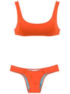 Amir Slama Embroidered Bikini Set - Orange