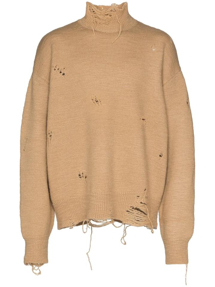 Bed J.w. Ford Bolo Roll-neck Distressed Jumper - Brown