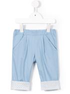 Familiar - Hem Detail Cropped Trousers - Kids - Cotton/polyurethane - 7 Yrs, Blue