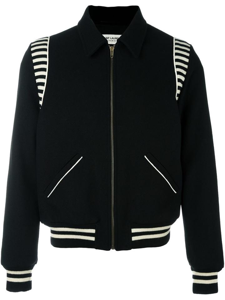 Saint Laurent Classic Teddy Jacket, Men's, Size: 44, Black, Cotton/polyamide/virgin Wool