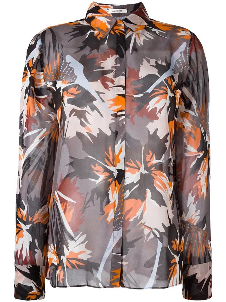 Dorothee Schumacher Floral Print Shirt, Women's, Size: 1, Black, Silk