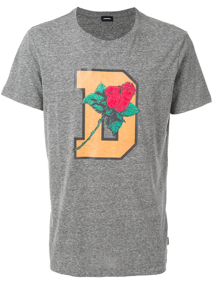 Diesel Graphic Printed T-shirt - Grey