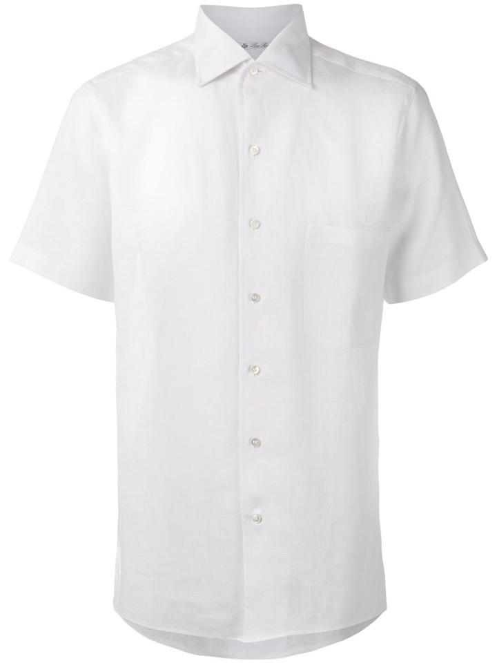 Loro Piana Short Sleeve Shirt, Men's, Size: Small, White, Linen/flax