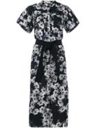 Erdem Floral Print Shirt Dress, Women's, Size: 12, Black, Polyester/polyamide/silk