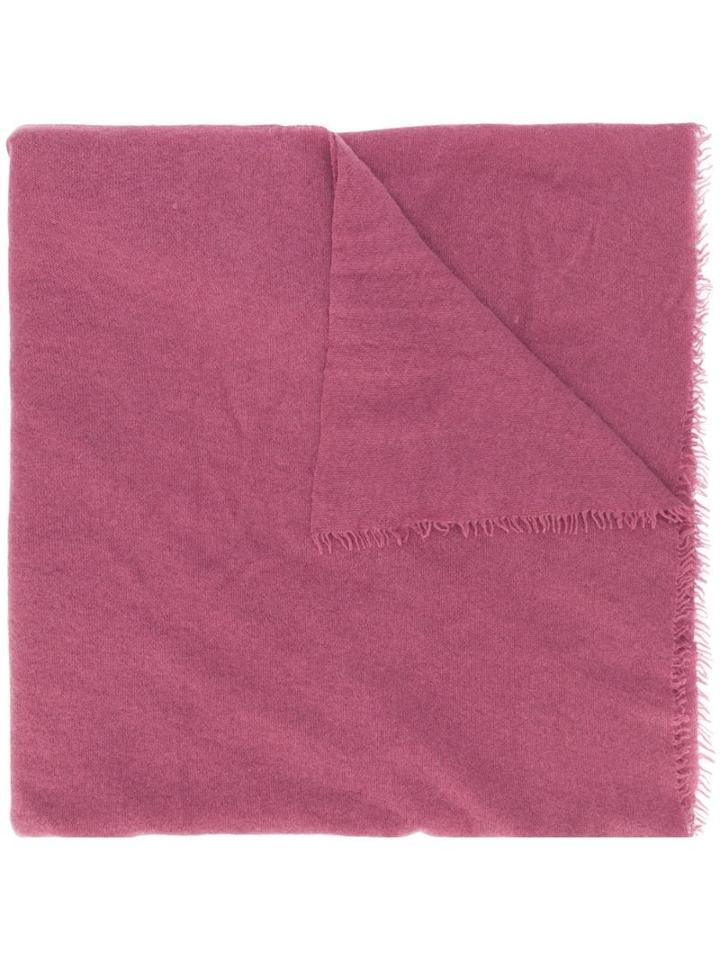 Faliero Sarti Fringed Cashmere Scarf - Purple